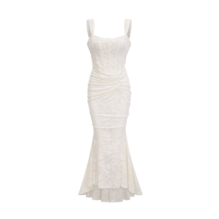 Levoire | Robe Maxi Jacquard Fleurs Neutres