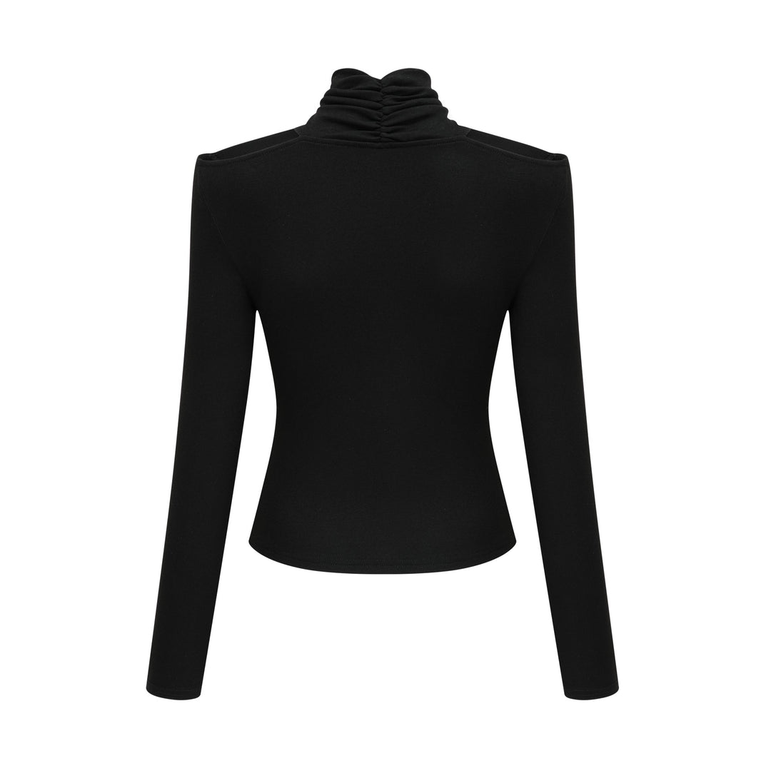 Levoire | Haut Extensible Noire En Jersey Avec Fronces