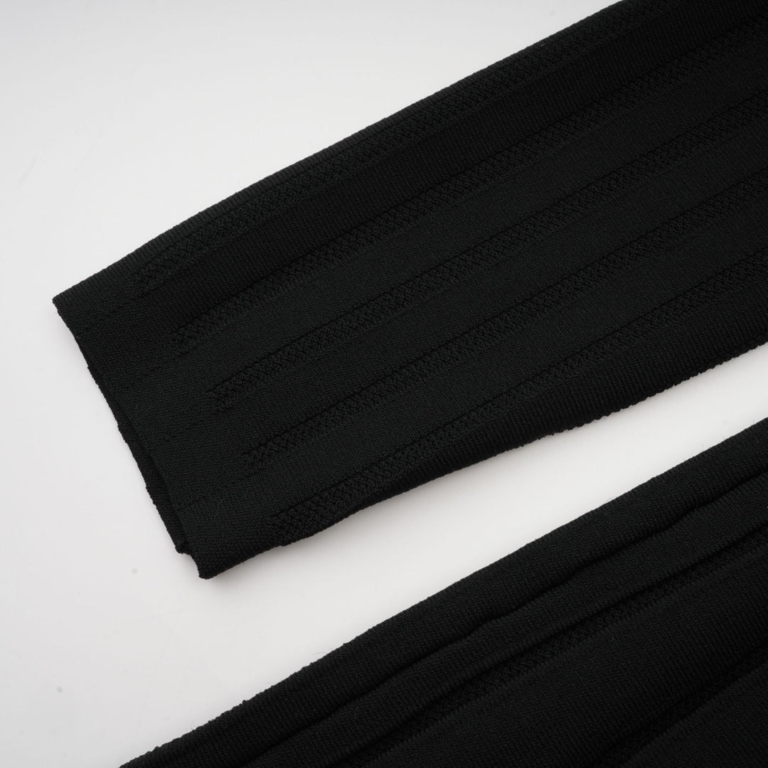 Levoire | Robe Mini En Tricot Noire À Épaules Dénudées Avec Nœud