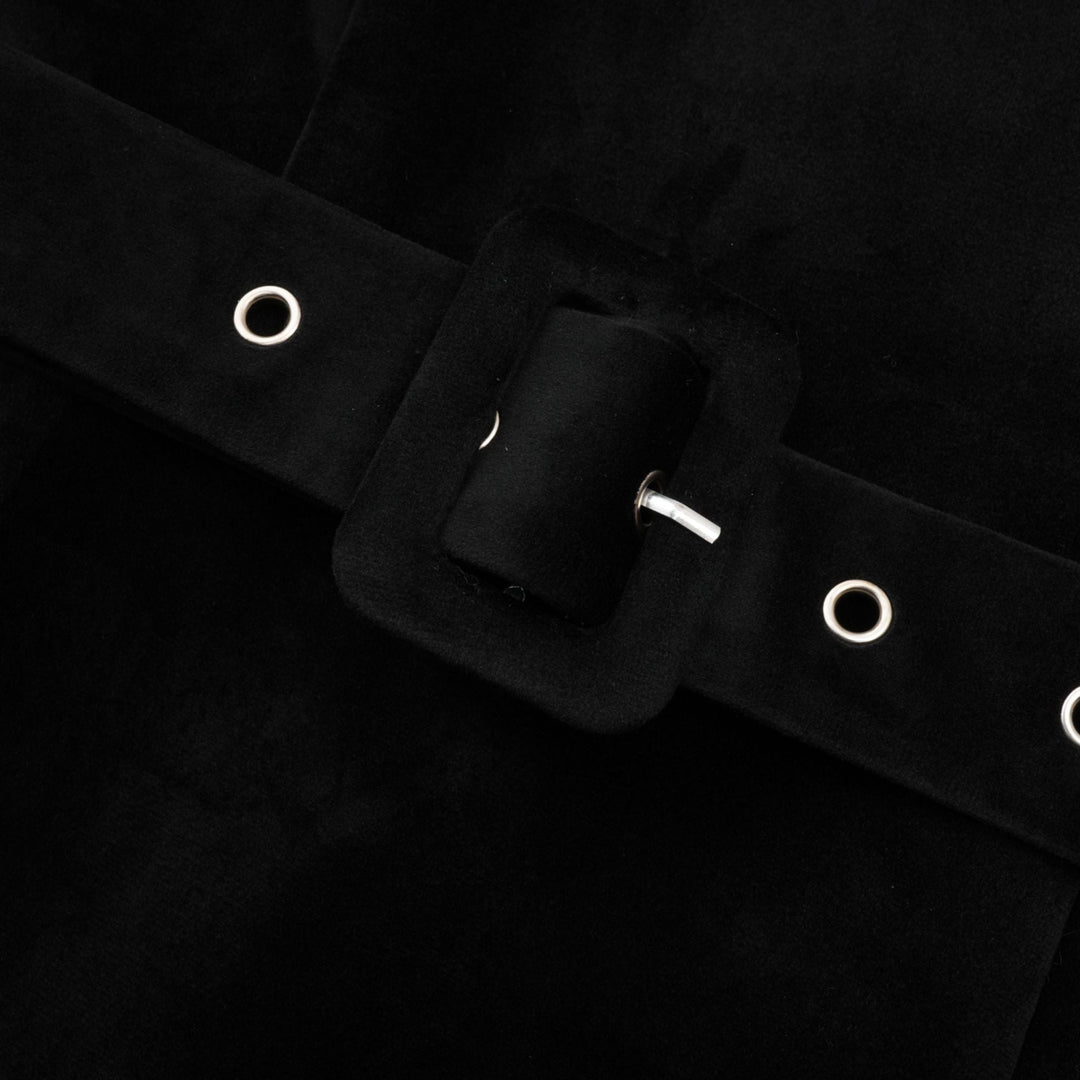 Levoire | Robe Mini En Velours Noir Ornée De Cristaux
