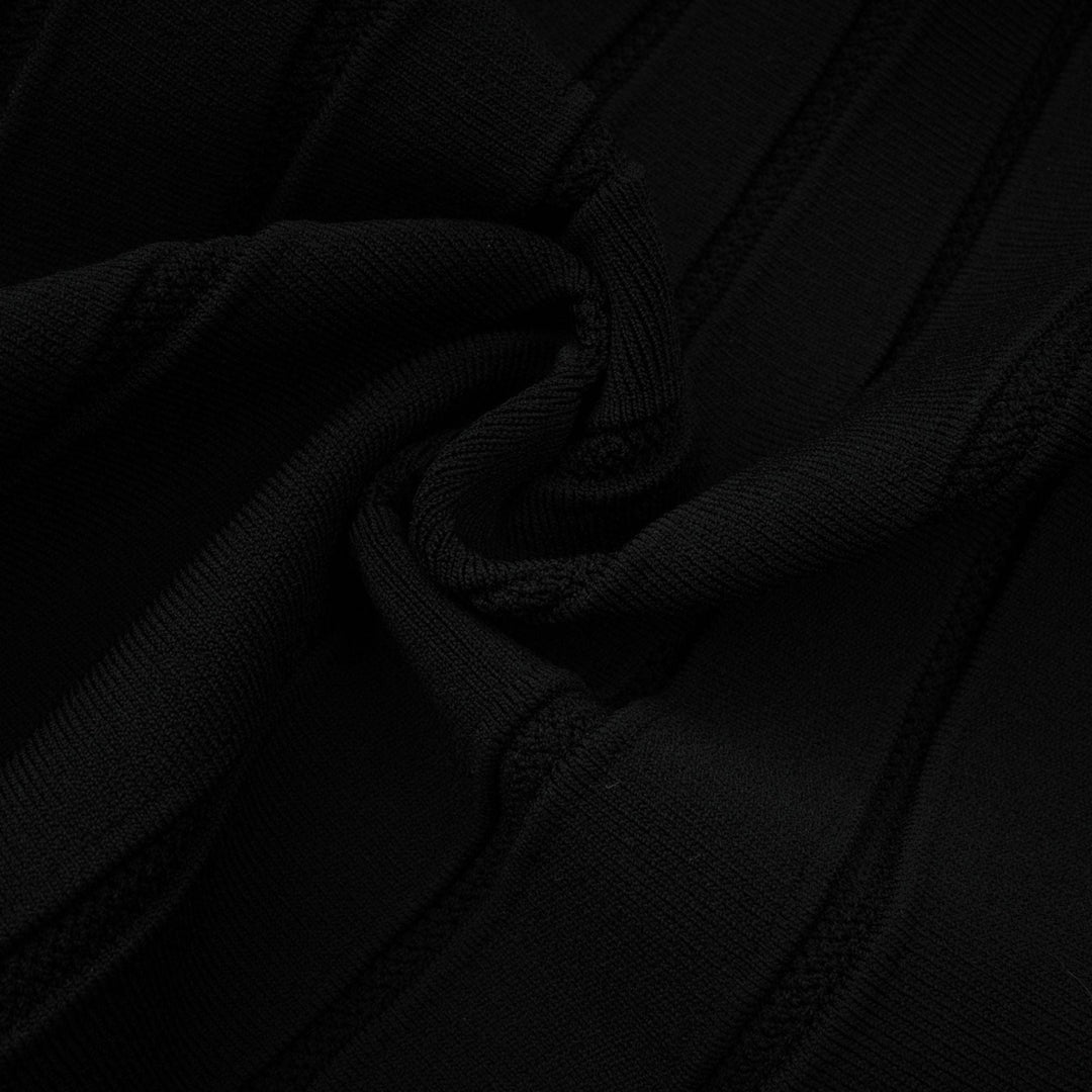 Levoire | Robe Mini En Tricot Noire À Épaules Dénudées Avec Nœud
