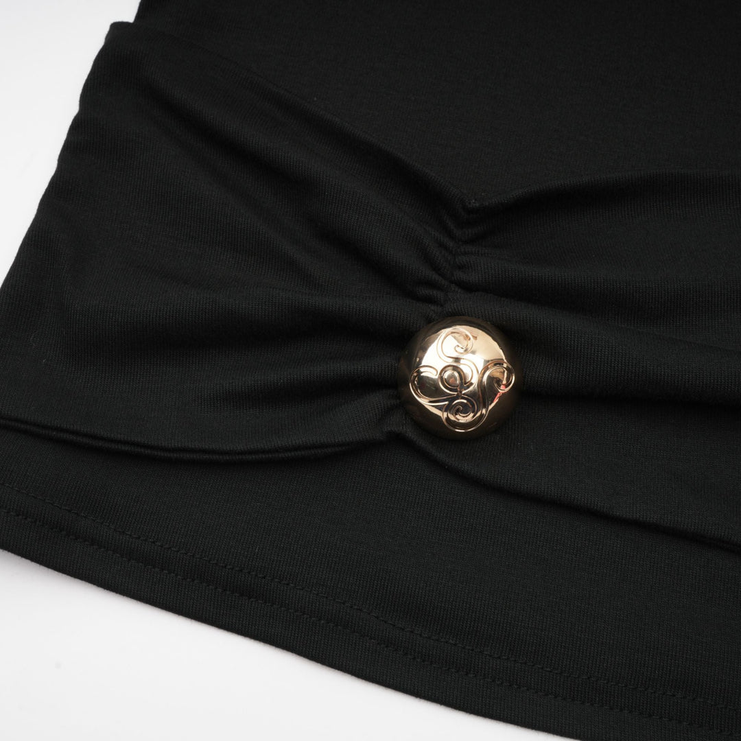 Levoire | Haut Extensible Noire En Jersey Avec Fronces