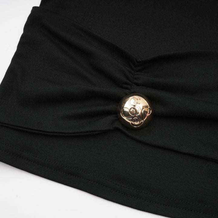 Levoire | Haut Extensible Noire En Jersey Avec Fronces