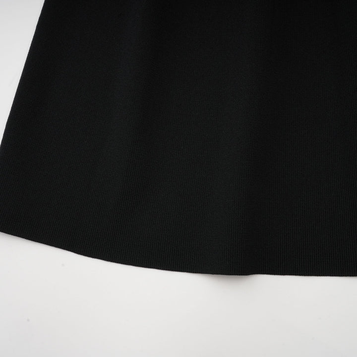 Levoire | Robe Midi Noire À Vagues