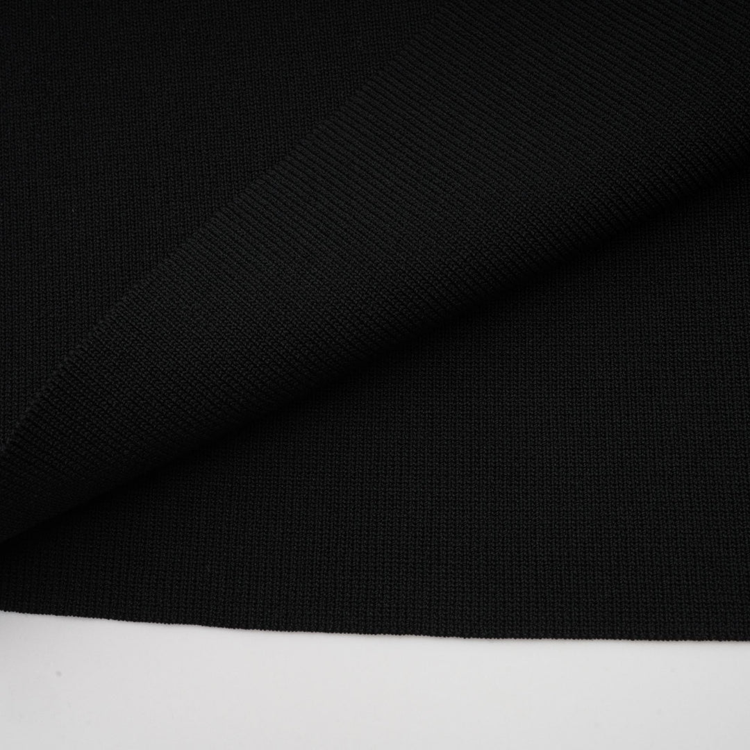 Levoire | Robe Midi Noire À Vagues