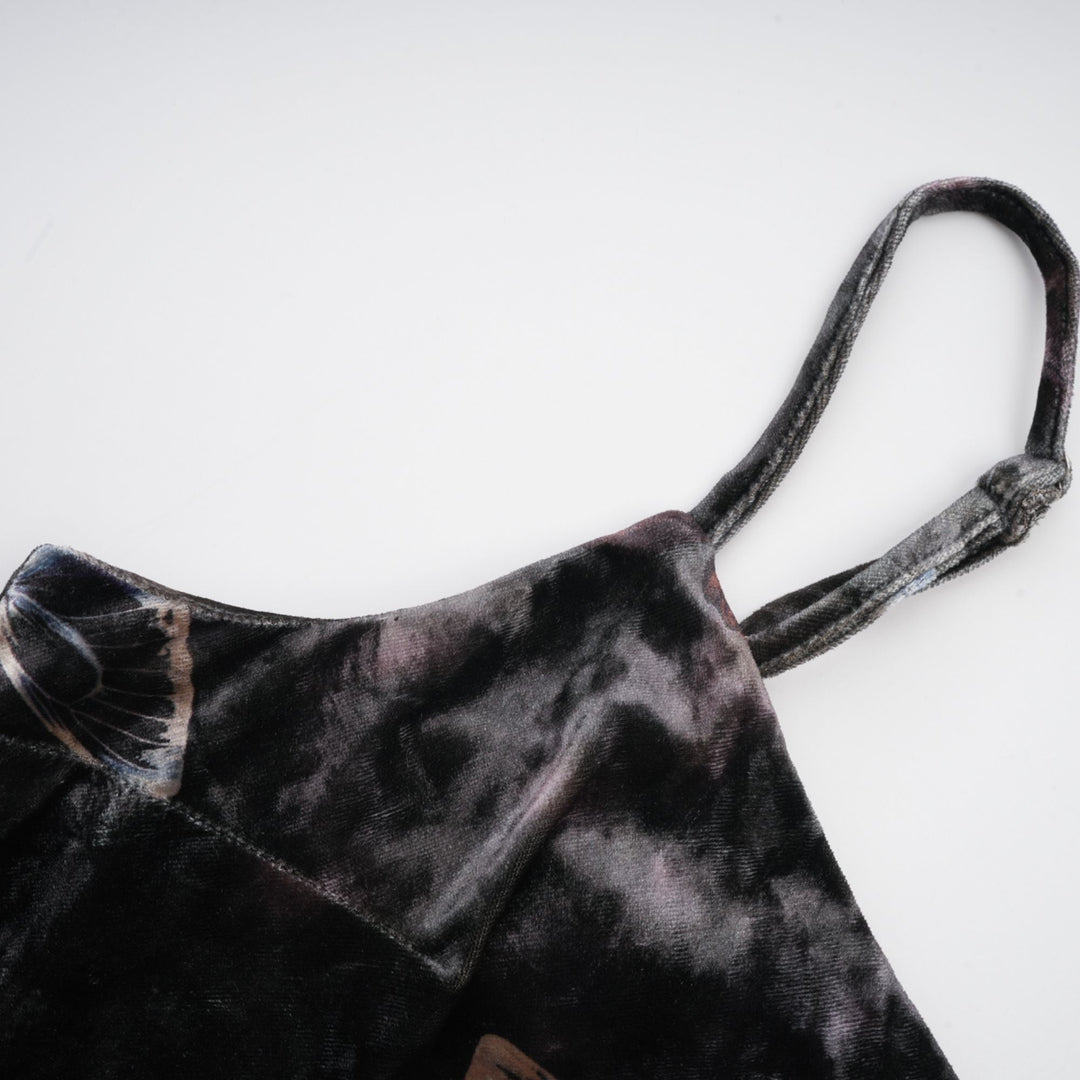 Levoire | Robe Midi En Velours Noir Avec Imprimé Papillon