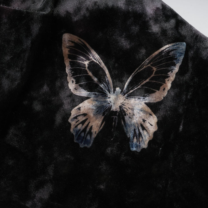Levoire | Robe Midi En Velours Noir Avec Imprimé Papillon