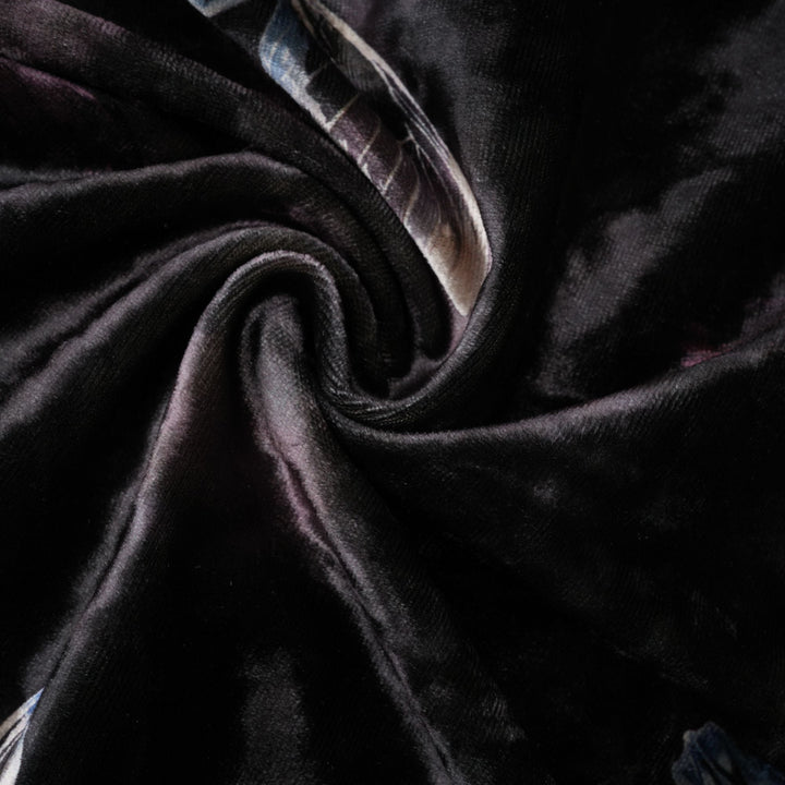 Levoire | Robe Midi En Velours Avec Imprimé Papillon Noir