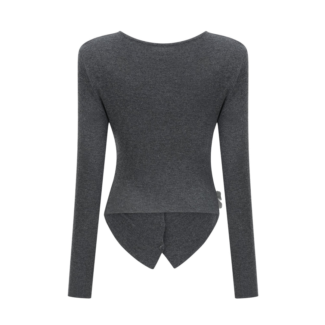Levoire | Pull Tricot Motif Papillon En Paillettes Grises