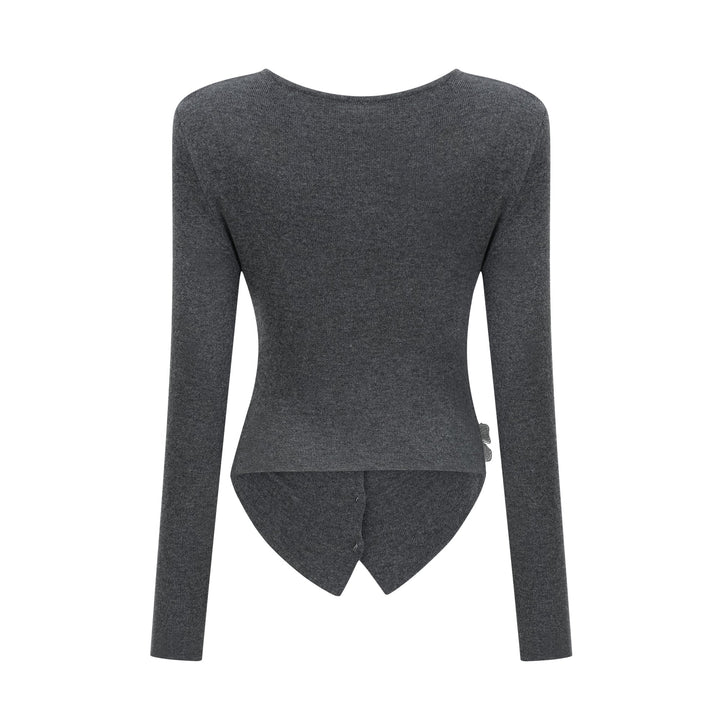 Levoire | Pull Tricot Motif Papillon En Paillettes Grises