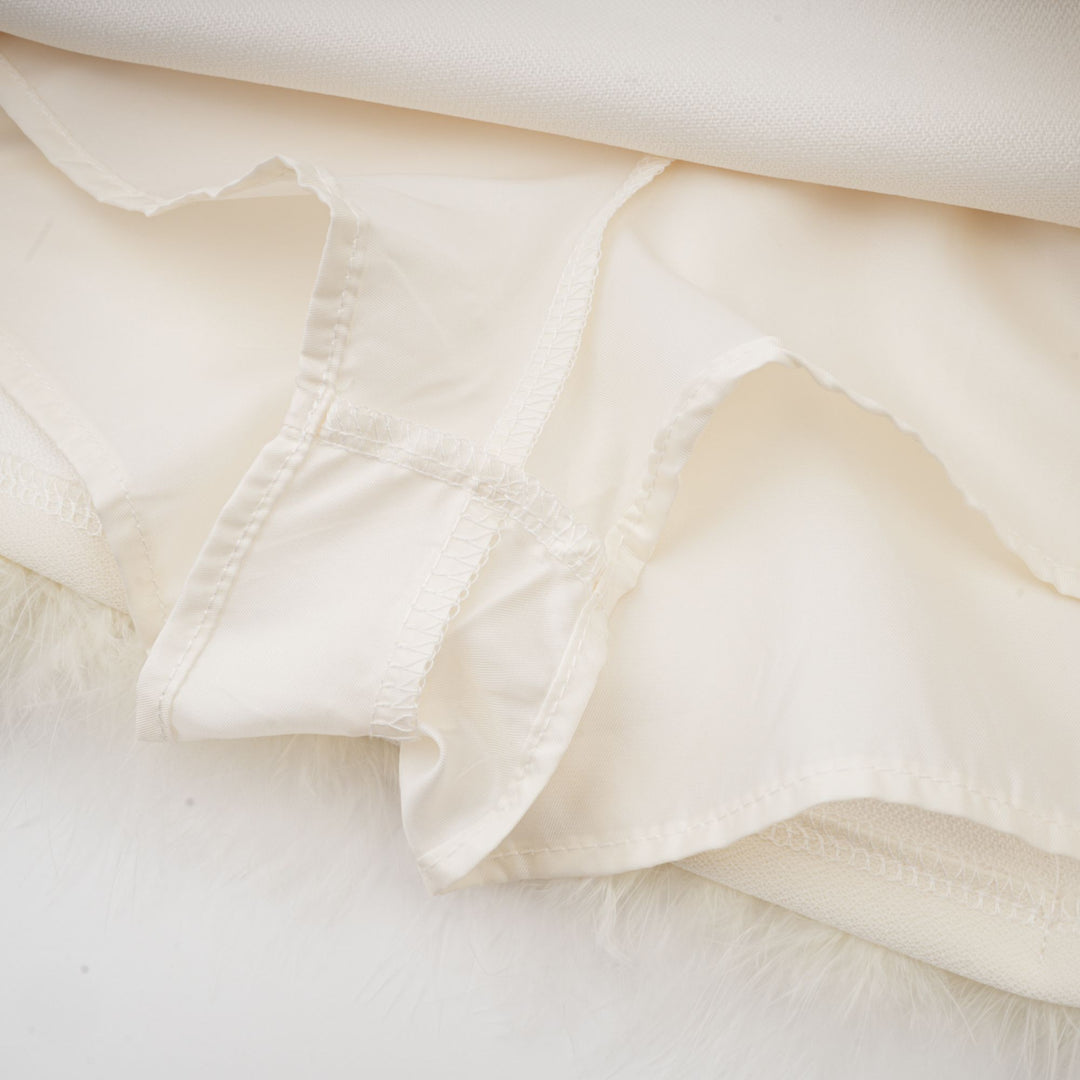 Levoire | Veste Bleue À Bordure En Dentelle & Jupe Ensemble Coordonné