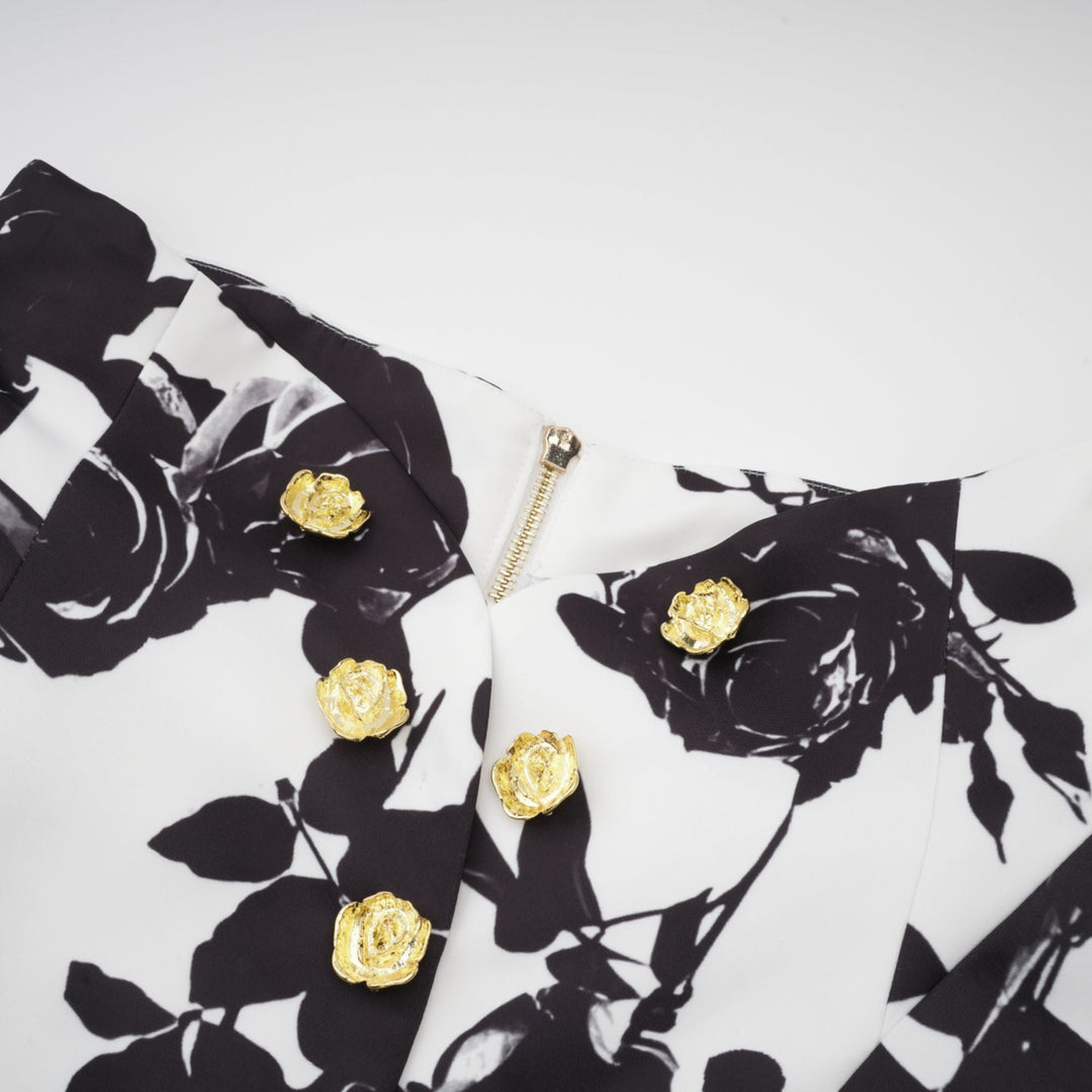 Levoire | Motif Floral Chemise & Jupe Ensemble Assorti