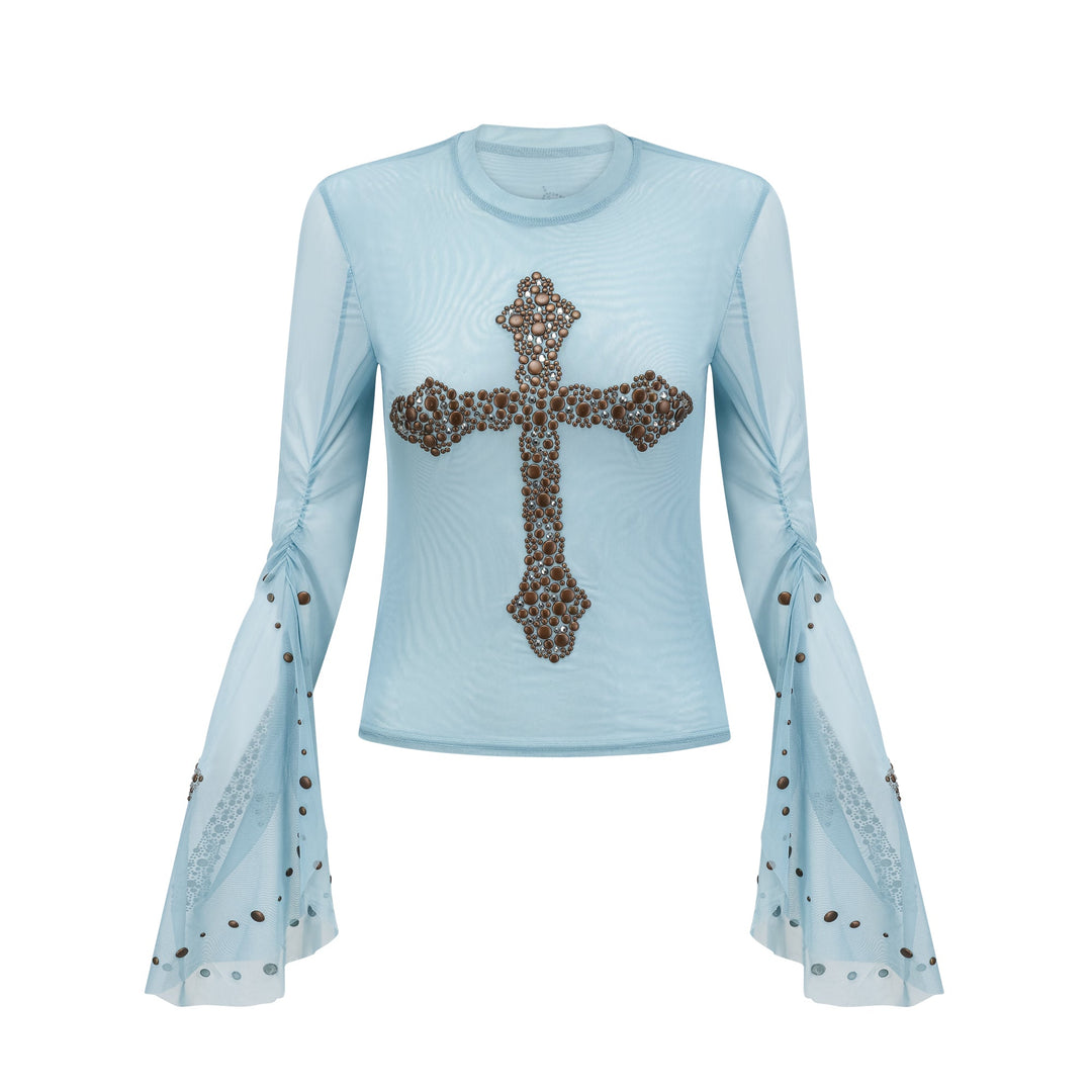 Levoire | Haut Semi Transparente Enrichie De Studs