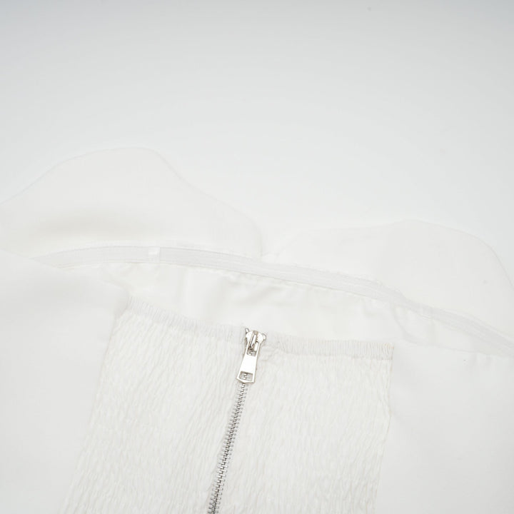 Levoire | Blanc Fleurs Top Épaules Dégagées