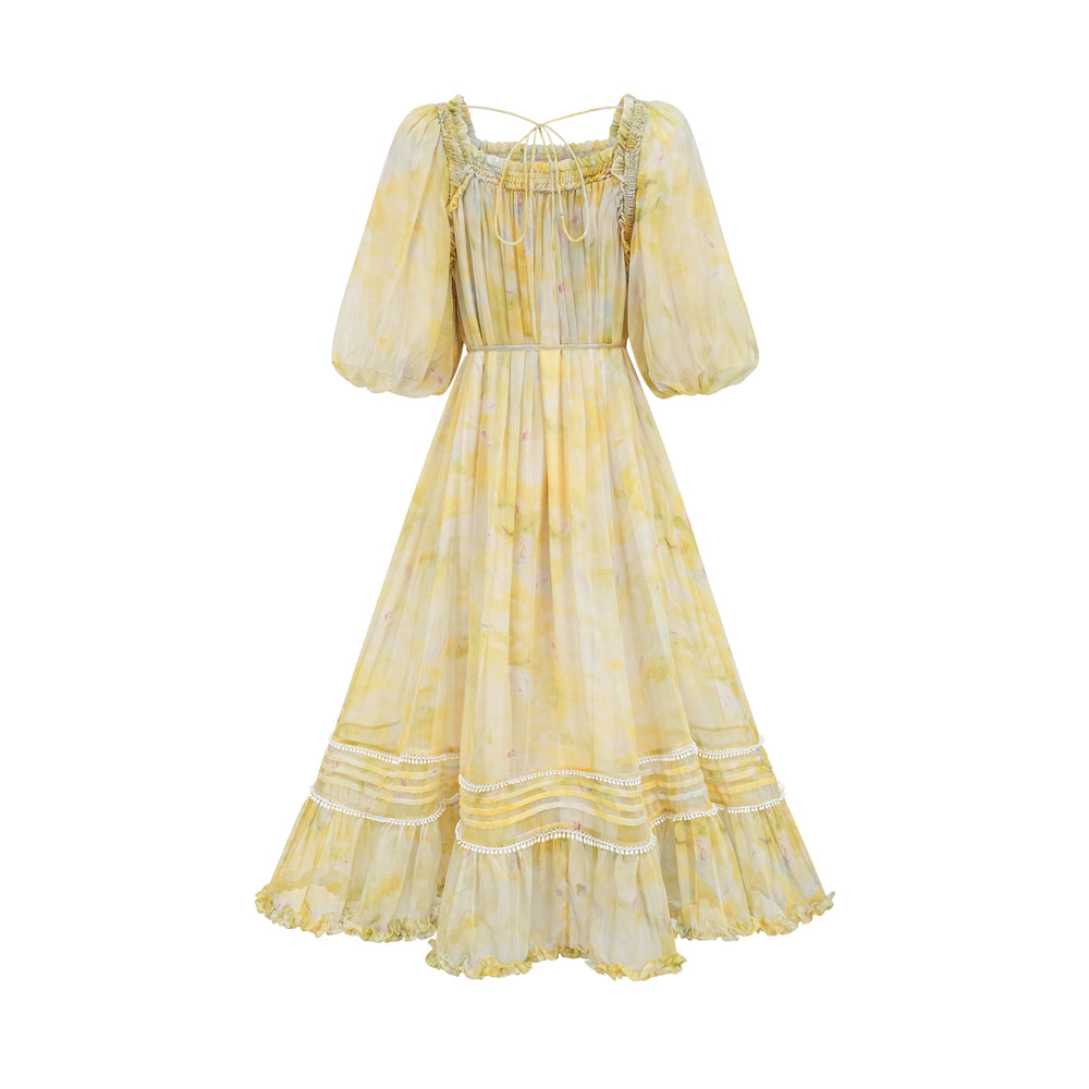 Levoire | Robe Midi À Détails Volants