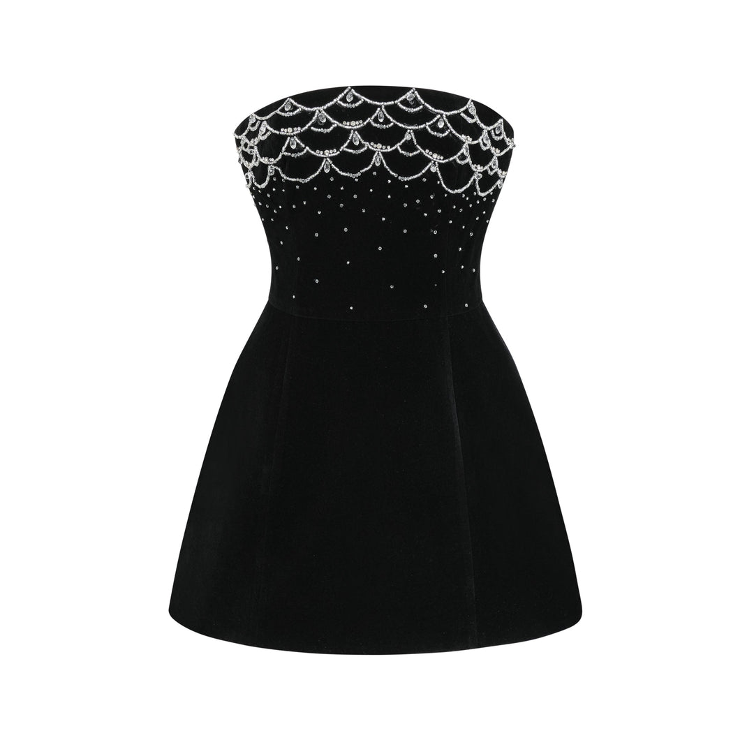 Levoire | Robe Mini En Velours Ornée De Cristaux