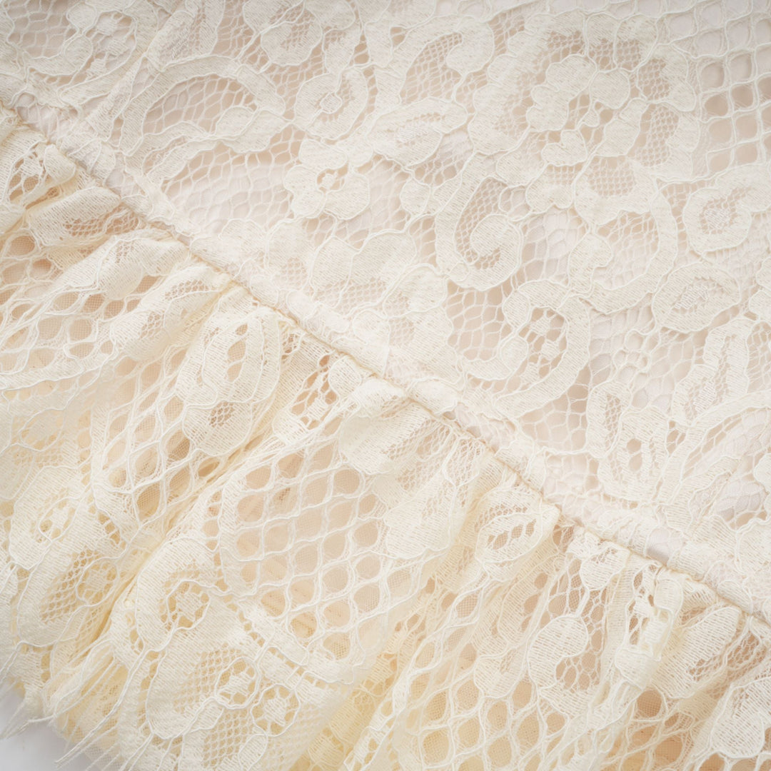 Levoire | Off White Nœud Motif Fleuri Blouse