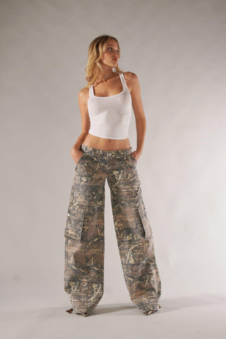 Levoire | Pantalons Cargo Camouflage À Jambe Large Pour Femmes