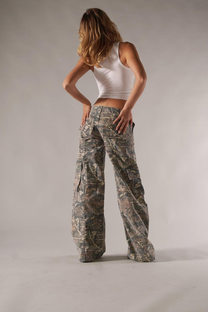 Levoire | Pantalons Cargo Camouflage À Jambe Large Pour Femmes