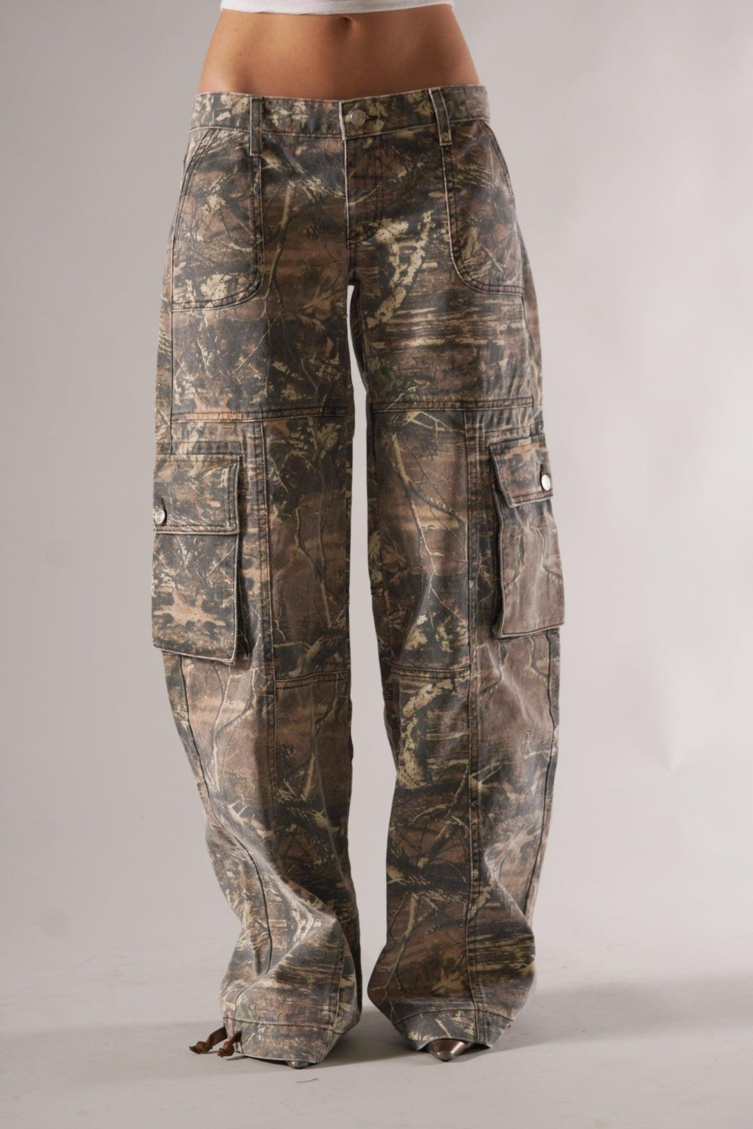 Levoire | Pantalons Cargo Camouflage À Jambe Large Pour Femmes