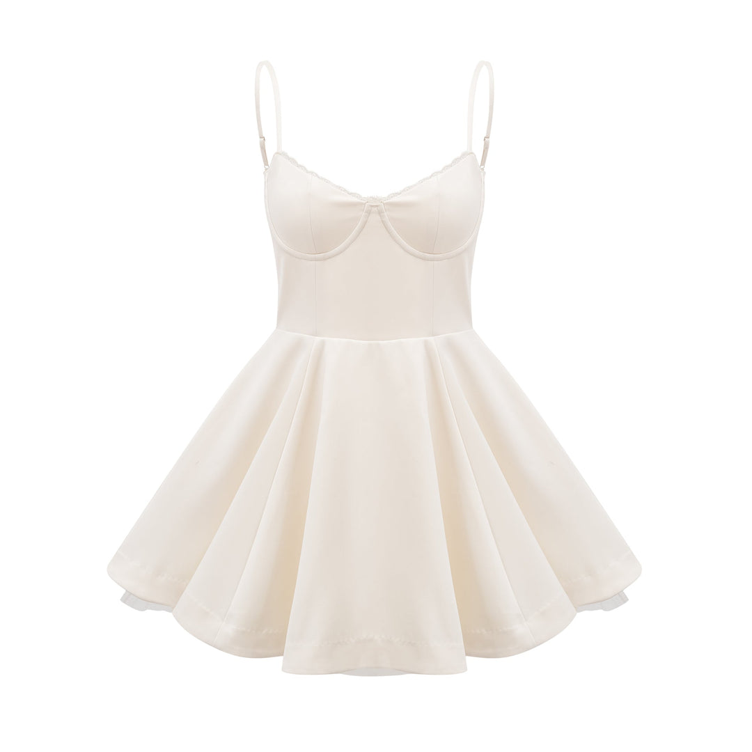 Levoire | Tulle Flottant Mini Robe Neutre