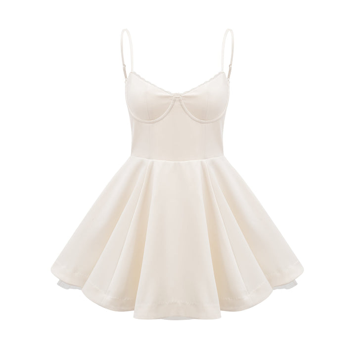 Levoire | Tulle Flottant Mini Robe Neutre