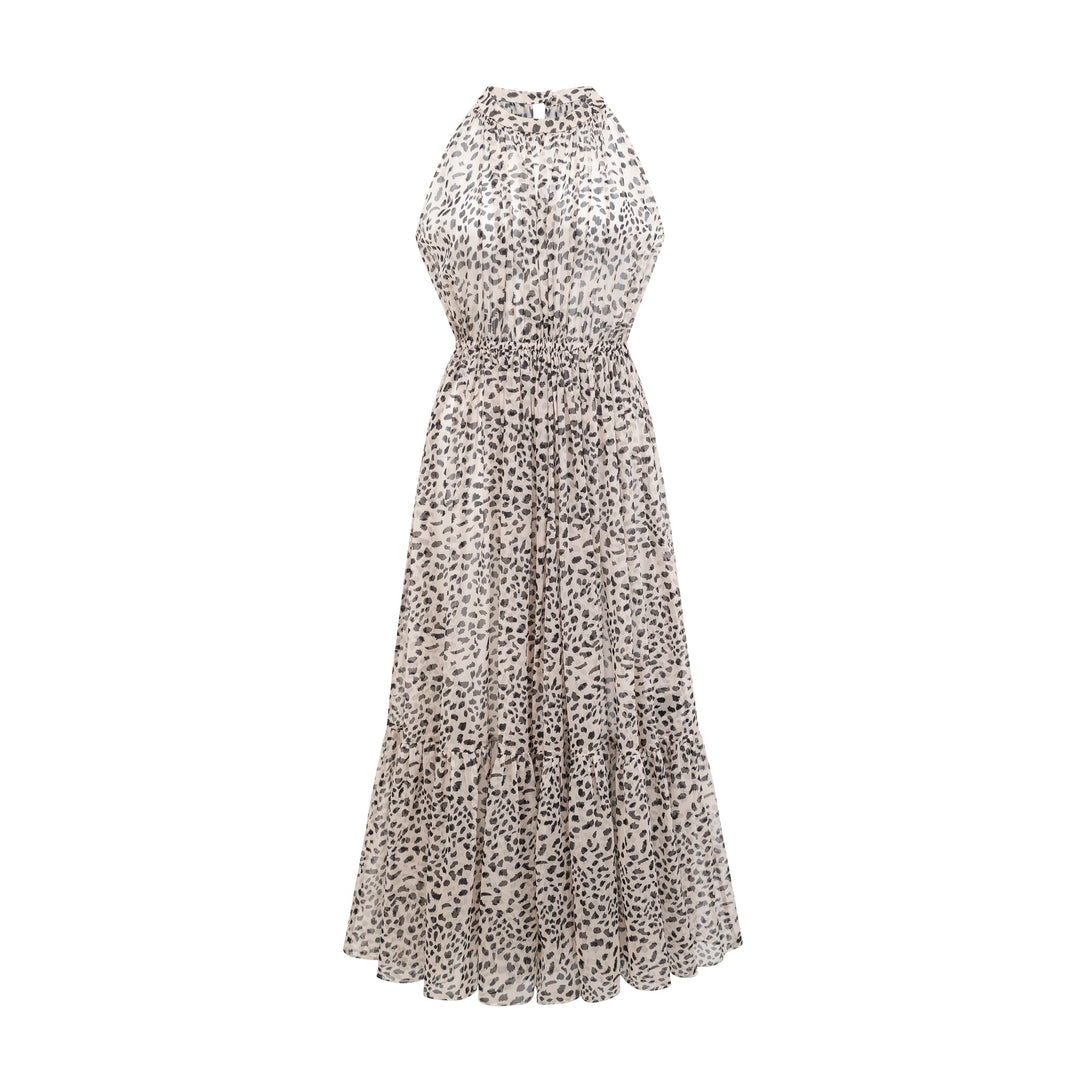 Levoire | Robe Midi Sans Manches À Motif Léopard