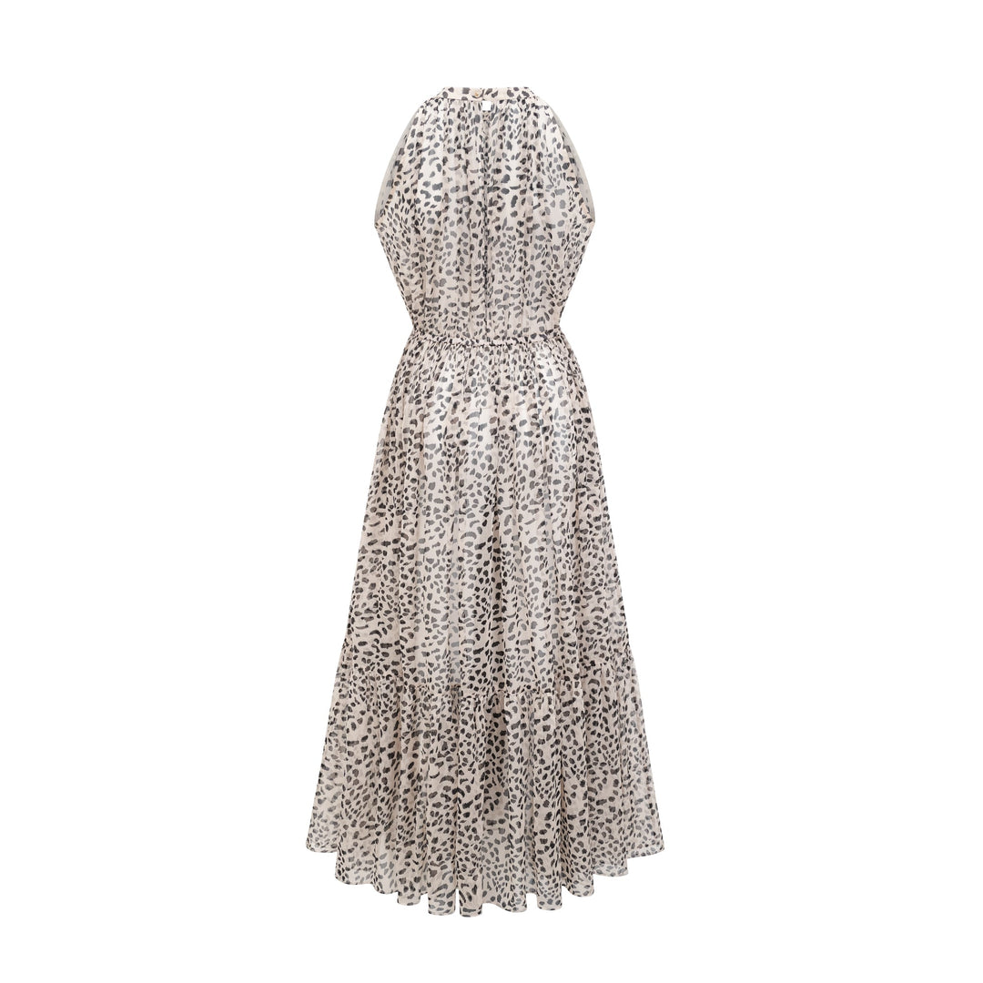 Levoire | Robe Midi Sans Manches À Motif Léopard