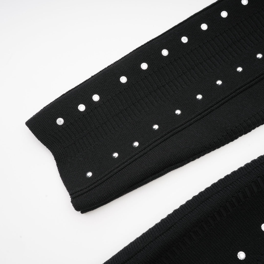 Levoire | Noir Ensemble De Volants Ornés Robe Mini Tricot