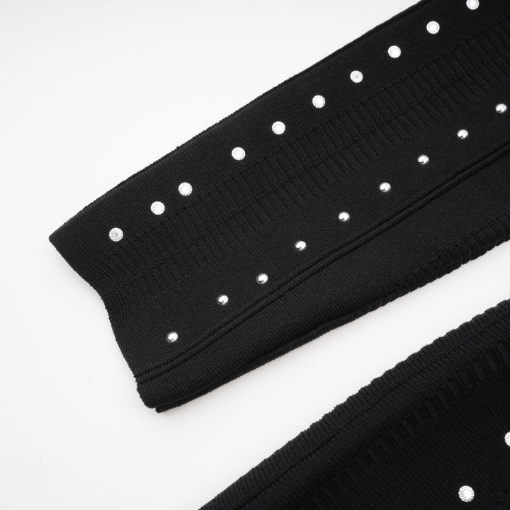 Levoire | Noir Ensemble De Volants Ornés Robe Mini Tricot