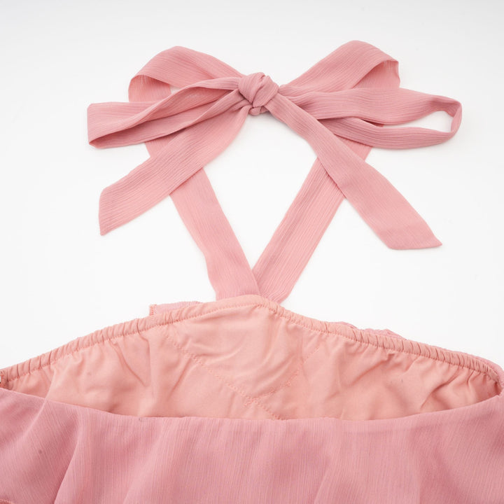 Levoire | Robe Mini À Col Montant Rayée Rose