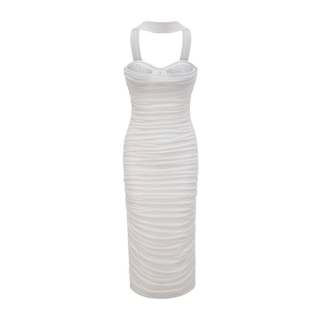 Levoire | Robe Midi En Maille Blanche