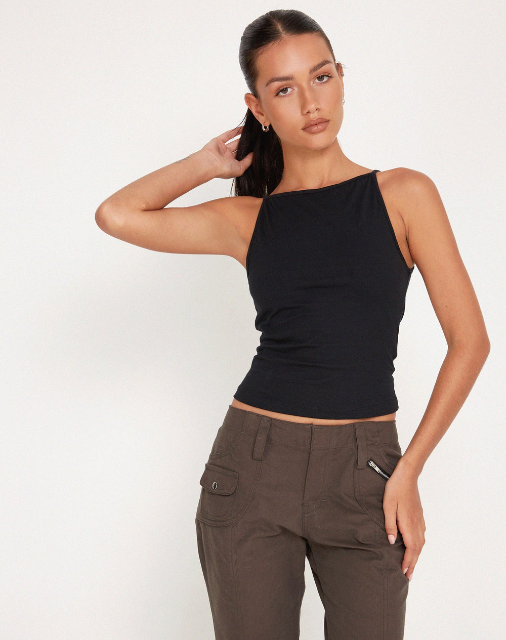 Levoire | Chemise Sans Bretelles Minimaliste En Noir Intemporel