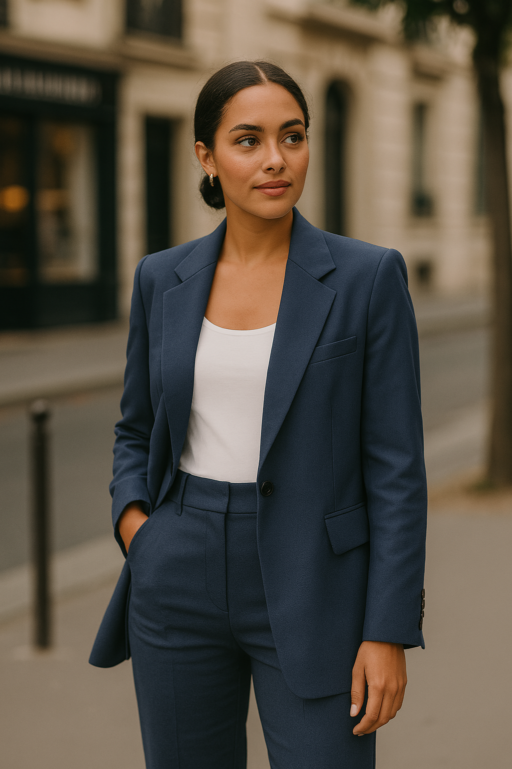 Levoire | Ensemble À Deux Pièces Costume Élégant Et Confortable Avec Une Coupe Ample Bleu foncé