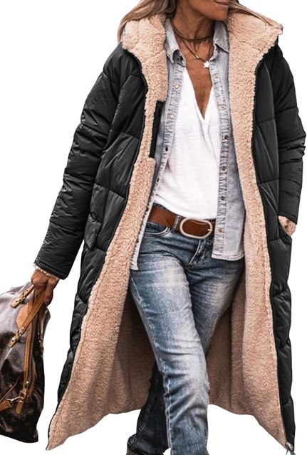 Veste en duvet réversible longue
