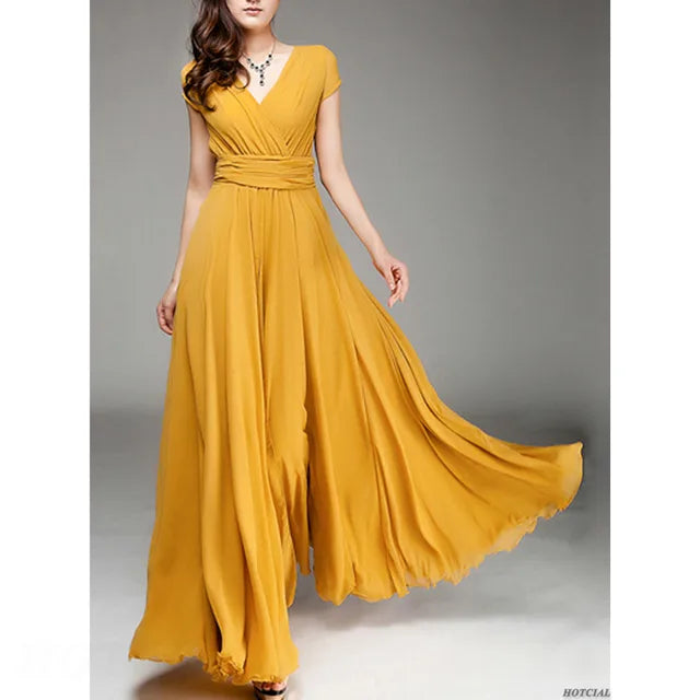 Levoire | Robe Maxi D'Été Jaune