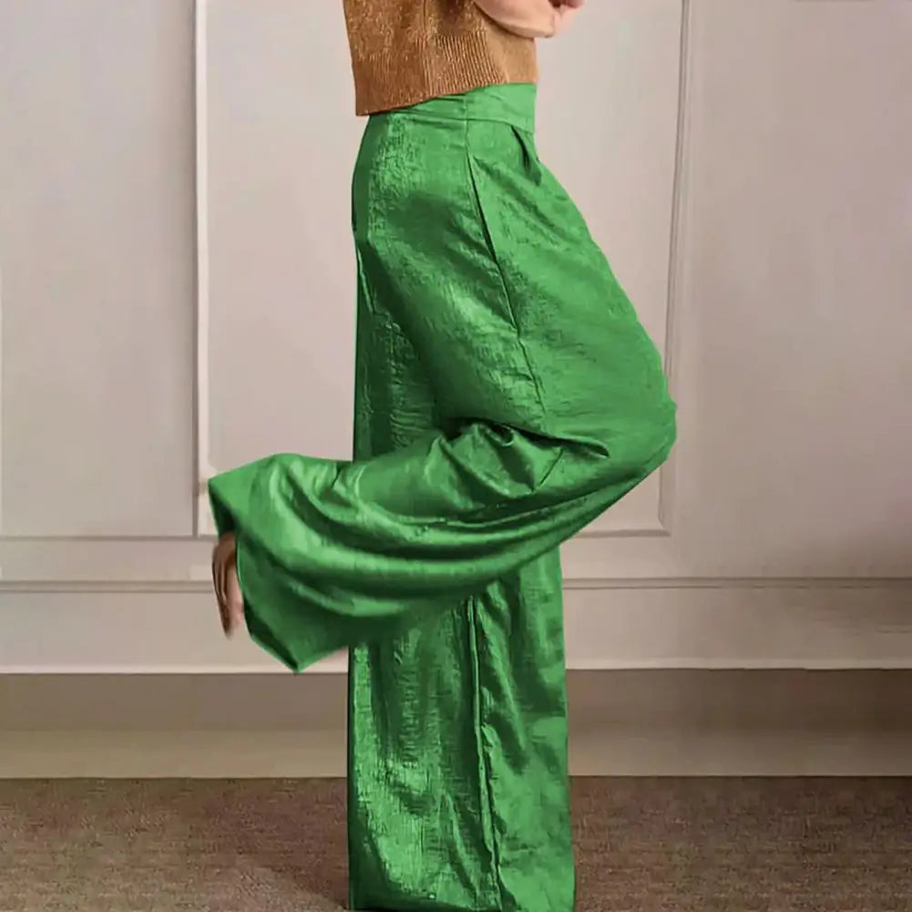 Levoire | Pantalon Long À Taille Haute Élastique Vert
