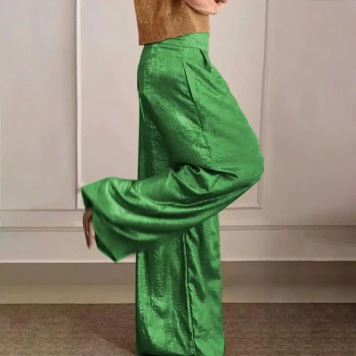 Levoire | Pantalon Long À Taille Haute Élastique Vert