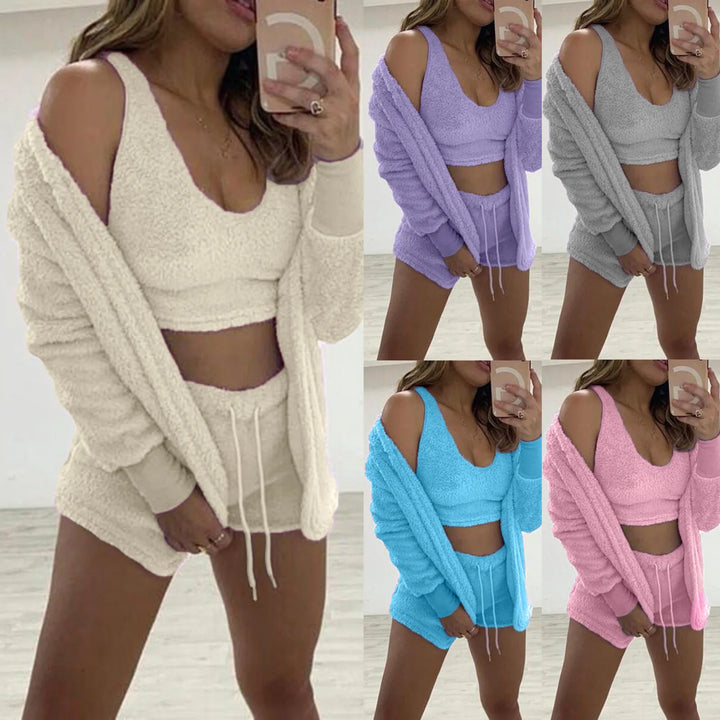Levoire | Loungewear 3 Pièces Short Fleece Pyjama Ensemble De Salon