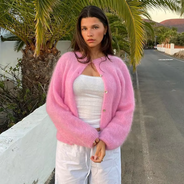 Levoire | Veste Élégante Pour Dames Avec Boutons Rosa