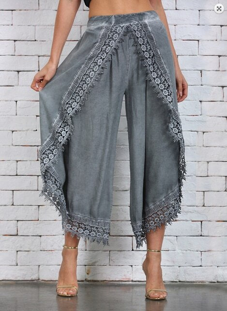 Levoire | Pantalons En Dentelle Pour Femmes Gris