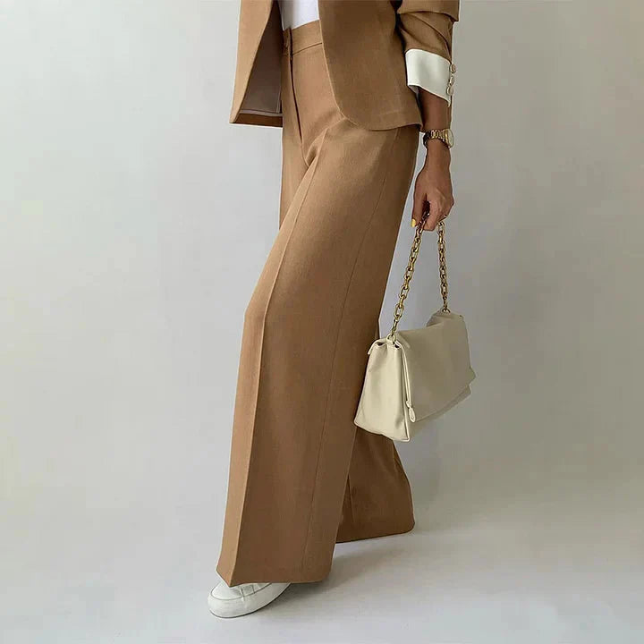 Levoire | Taille Haute Jambes Larges Ensemble Deux Pièces Blazer Et Pantalon