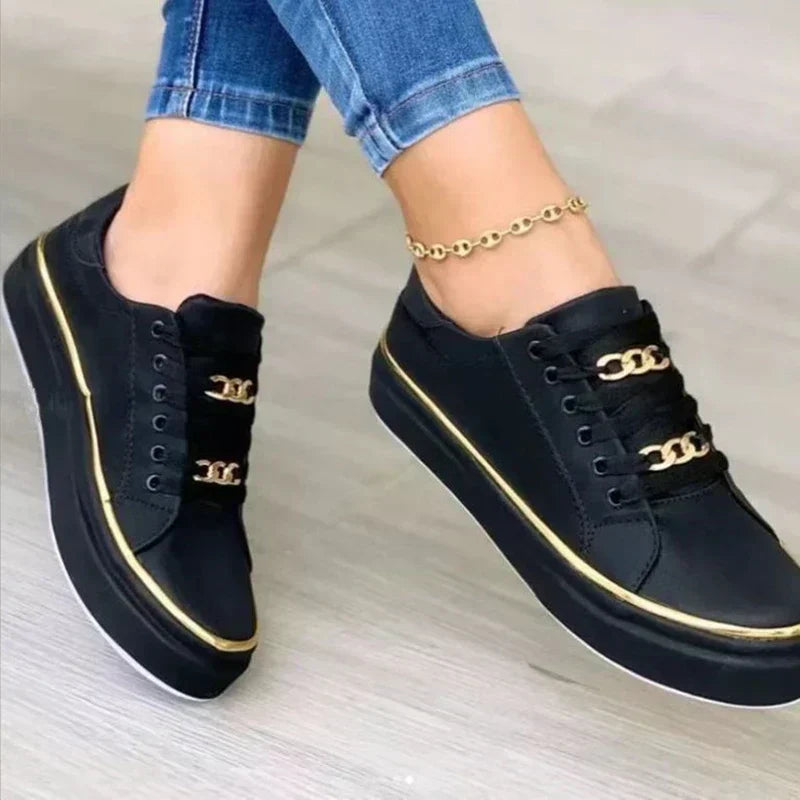 Levoire | Chaussures À Lacets Confortables Baskets Pour Un Usage Quotidien Chaussures Pour Femmes Noir