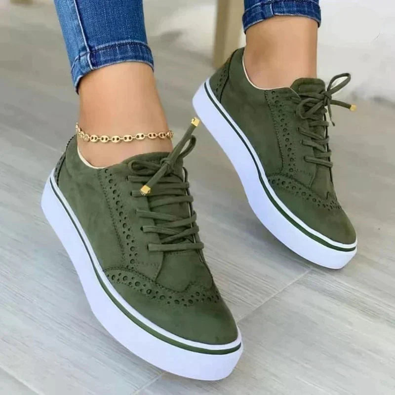 Levoire | Chaussures À Lacets Semelle Épaisse Chaussures De Loisirs Chaussures Orthopédiques Pour Femmes Vert