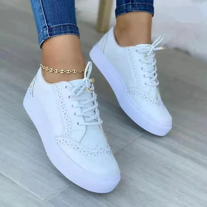 Levoire | Chaussures À Lacets Semelle Épaisse Chaussures De Loisirs Chaussures Orthopédiques Pour Femmes Blanc