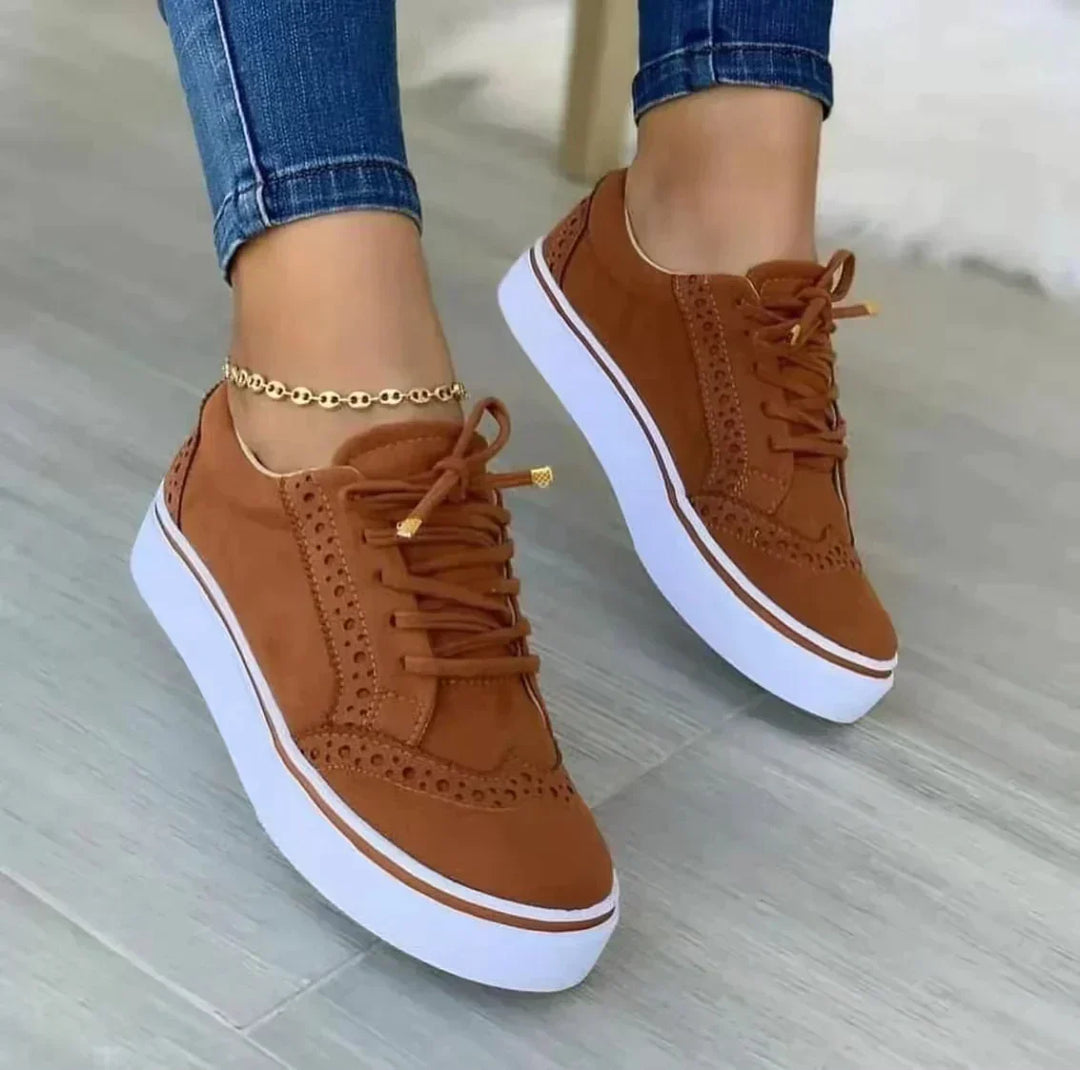 Levoire | Chaussures À Lacets Semelle Épaisse Chaussures De Loisirs Chaussures Orthopédiques Pour Femmes Braun