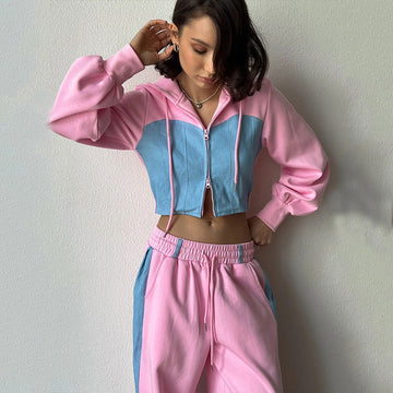 Levoire | Pantalons Larges Sweat Set Ensemble De Jogging Rosa