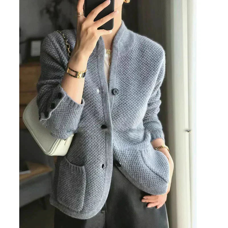 Levoire | Mélange De Laine Gilet À Boutons Gilet En Tricot Gris