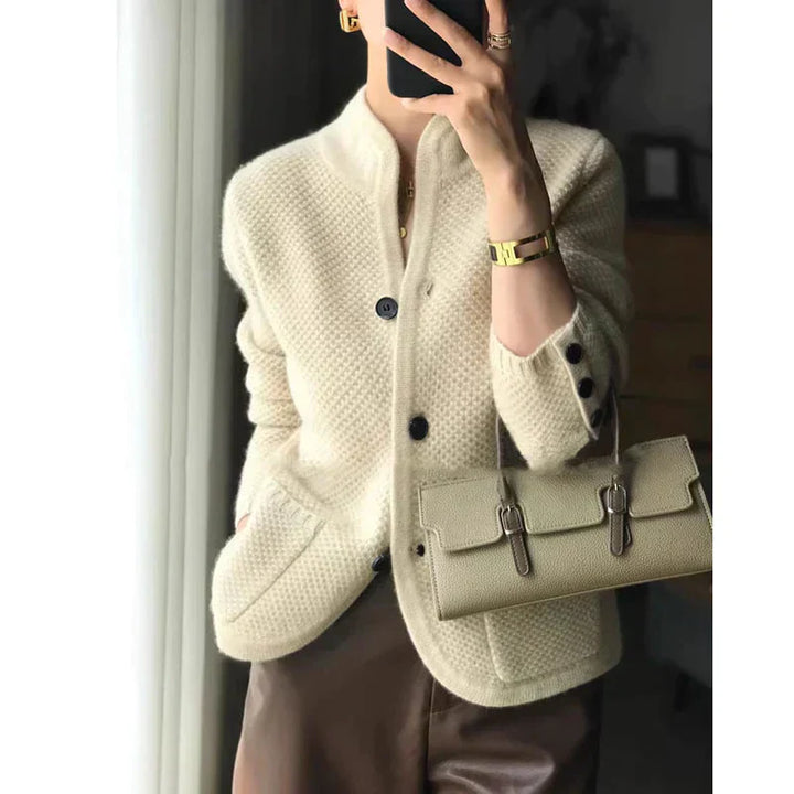 Levoire | Mélange De Laine Gilet À Boutons Gilet En Tricot Blanc