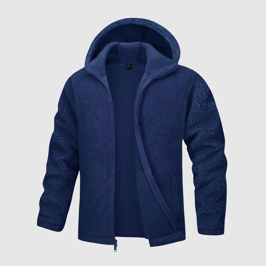 Levoire | Veste Sherpa Avec Capuche Confort Et Style Ultimes Bleu